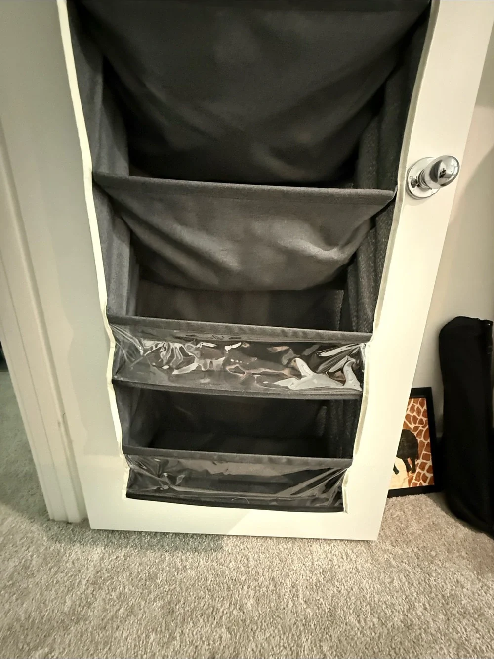 Black Over-the-Door Hanging Organizer - 7 Shelf